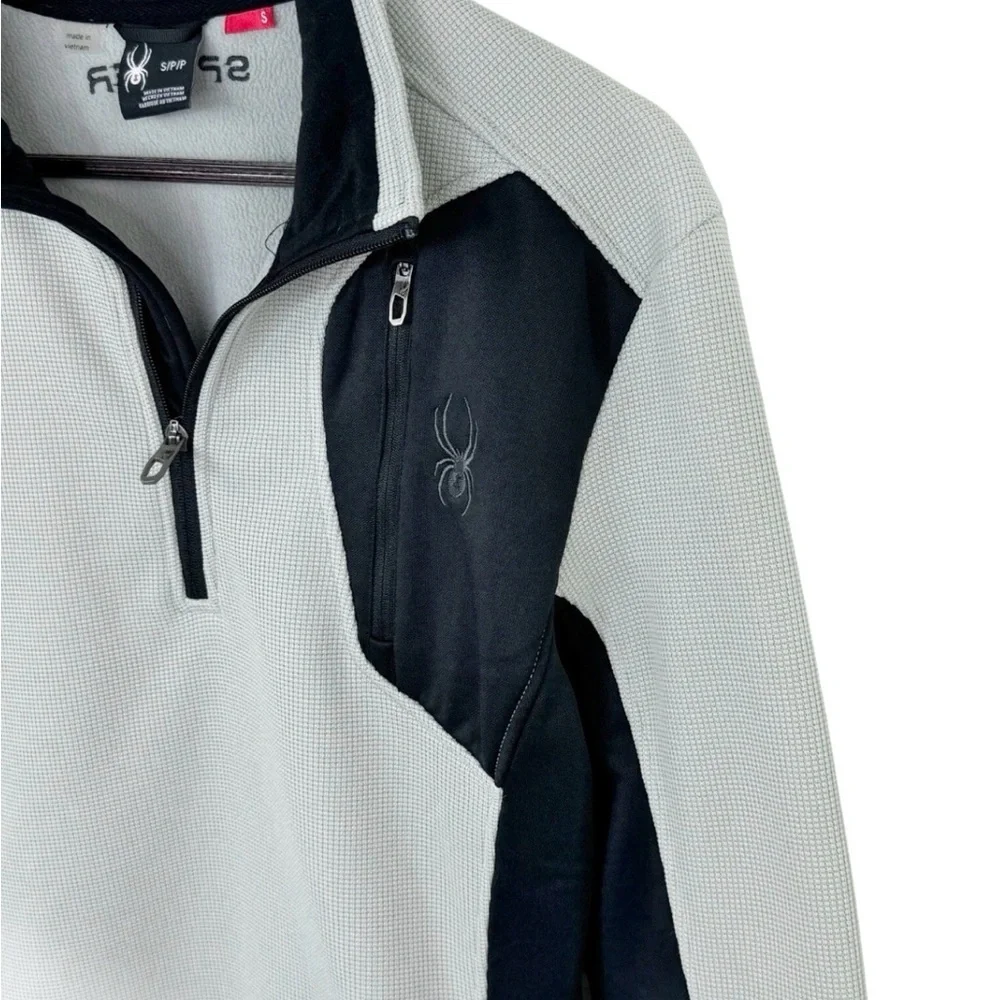 Spyder Bandit Quarter Zip Fleece Lined Performance Jacket Grey Black Mens M